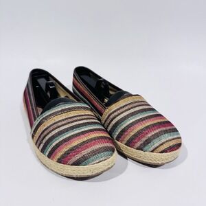Born Concepts BOC Striped Espadrille‎ Flats Slip On Shoes Women's Size 8 EUC